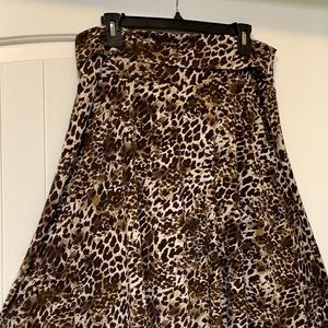 Skirt, flared animal print easy wear; 24” length